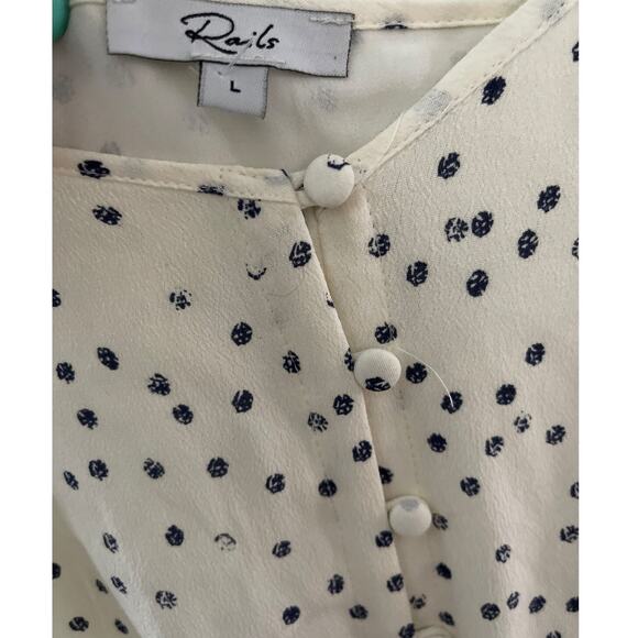 Rails Frida‎ Ivory Speckled Ruffled Hem Dress Size Large - Picture 9 of 12